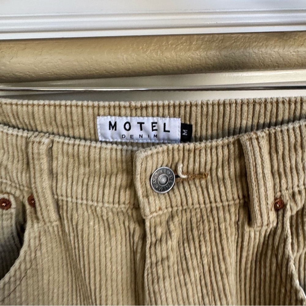 Motel Rocks Wide Leg Corduroy Tan Jeans Size M - Picture 3 of 5
